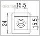 Коннектор для крепления штанги к стене 90° 15x15 мм