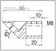 Коннектор для крепления штанги к стене 45° 15x15 мм