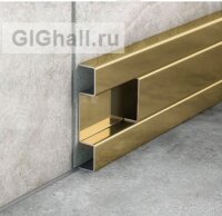 Плинтус 003 с кабель каналом золото глянец/золото шлифованное