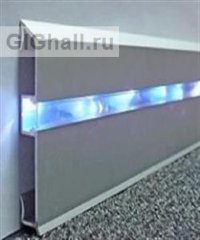 Алюминиевый плинтус под светодиодную ленту  60 мм, 70 мм, 80мм