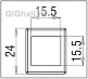 Настенный коннектор регулируемый 90°  15x15 мм