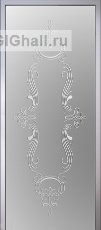 Стеклянная межкомнатная дверь матовая с пескоструйным рисунком Узор