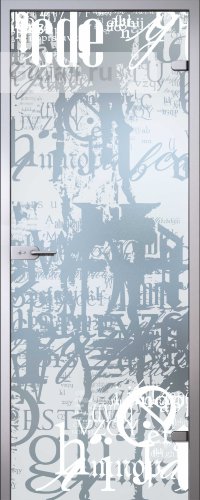 Стеклянная межкомнатная дверь  Satin Граффити (полотно)